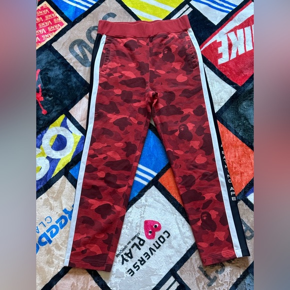 Bape Red Camo Sweatpants
